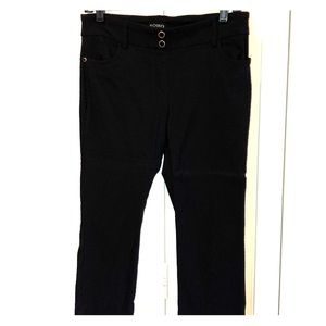 Crop dress pants honeycomb texture Pull on style